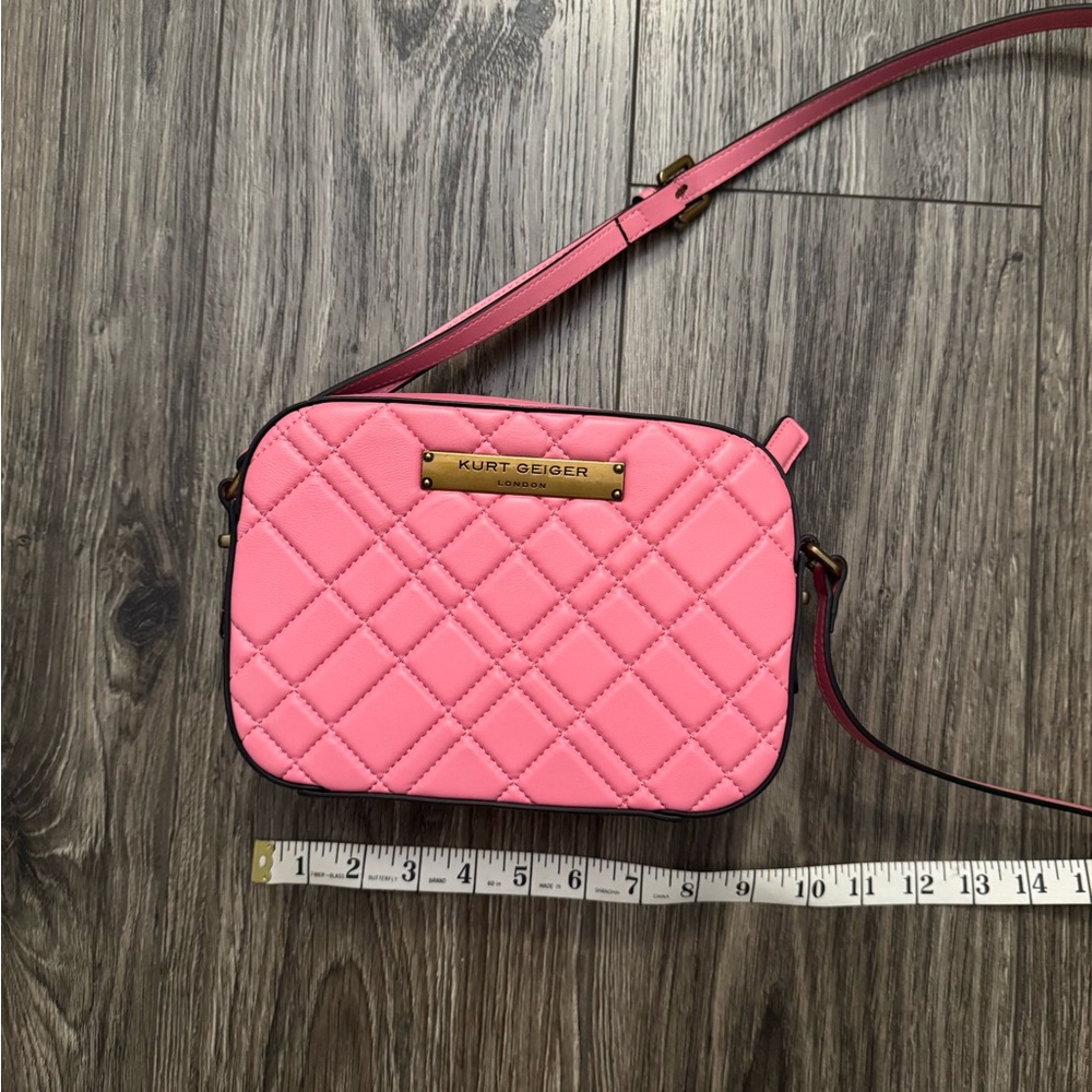 Kurt Geiger Vibrant Pink Quilted Crossbody Bag